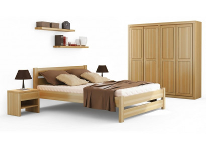 Bedroom set complete 5-piece. Bed real nightstands solid wood furniture new