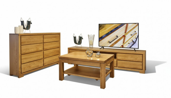 Living room wooden furniture set solid sideboard 3-piece set coffee table rtv new