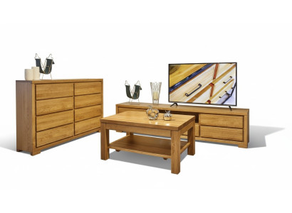 Living room wooden furniture set solid sideboard 3-piece set coffee table rtv new