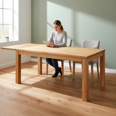 Table Dining Table Massive Furniture Dining Room 160x90cm Real Wood Solid Wood New Tables