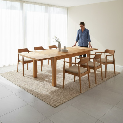 Dining table solid furniture dining room 140x90cm real wood solid wood new tables