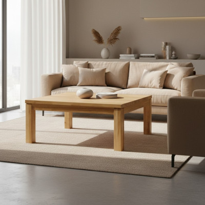 Side Table Coffee Table Real Wood Solid Furniture Oak 100x70 cm New Tables