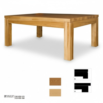 Side Table Coffee Table Real Wood Solid Furniture Oak 100x70 cm New Tables