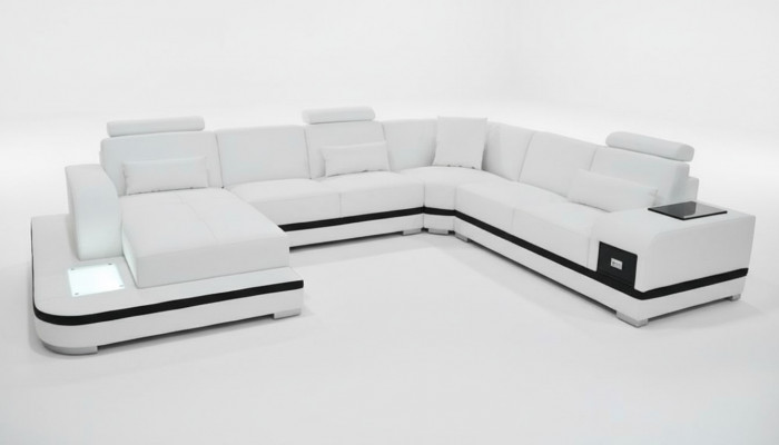 Design leather sofa, modern upholstery leather corner sofa, fabric living landscape couch