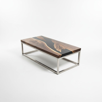 River Table Epoxy Resin Coffee Table Real Solid Wood Tables 120x60