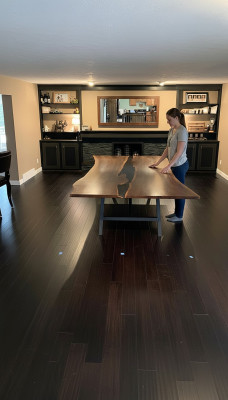 River table dining table solid 240x100 epoxy resin sea waterfall