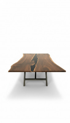 River table dining table solid 240x100 epoxy resin sea waterfall