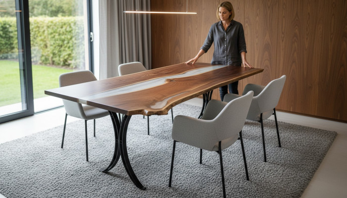 Dining table Sea Water River Real Wood River Table 220x110 Tables