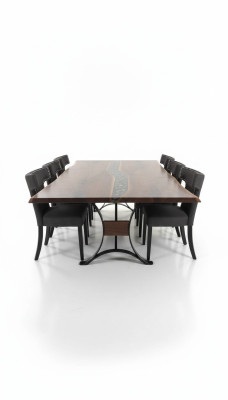 Table dining table tables epoxy resin epoxy waterfall real wood solid furniture