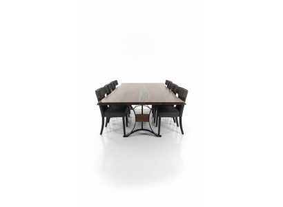 Table dining table tables epoxy resin epoxy waterfall real wood solid furniture