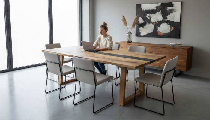 Meeting table dining table handcrafted designer table contemporary