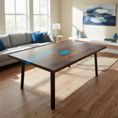 Coffee Table River Table Real Wood Solid Decorative Epoxy Resin