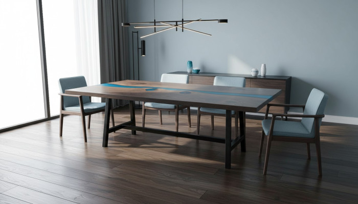Epoxy Resin Dining Table River Table Real Solid Wood Tables 220x100