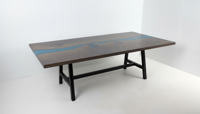 Epoxy Resin Dining Table River Table Real Solid Wood Tables 220x100
