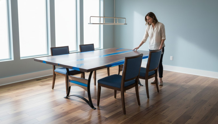 Dining Table River Table Real Wood River Table 260x110 Solid Tables