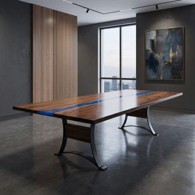 Epoxy Resin Dining Table River Table 240x100 New Solid Wood Tables