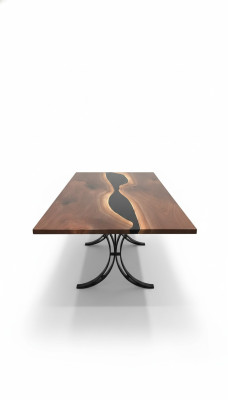 Epoxy Resin Dining Table River Table Real Wood Solid Tables 240x100 River Table New