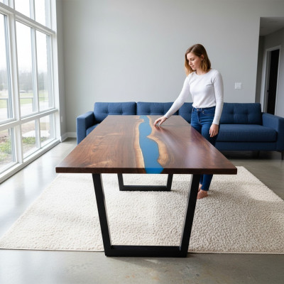 Epoxy Resin Dining Table River Table Solid 240x100 River Table New Genuine