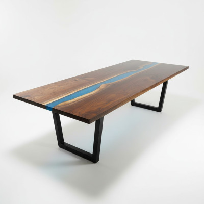 Epoxy Resin Dining Table River Table Solid 240x100 River Table New Genuine