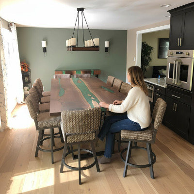 Dining Table River Table Solid Tables 240x100 River Table Epoxy Resin Sea Waterfall