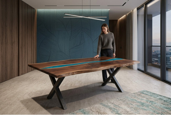 River table dining table solid decor tables 240x100 epoxy resin sea