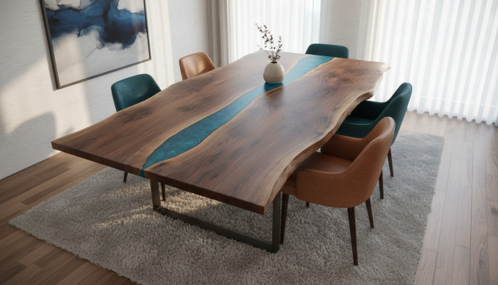River table dining table solid decor tables 240x100 epoxy resin sea
