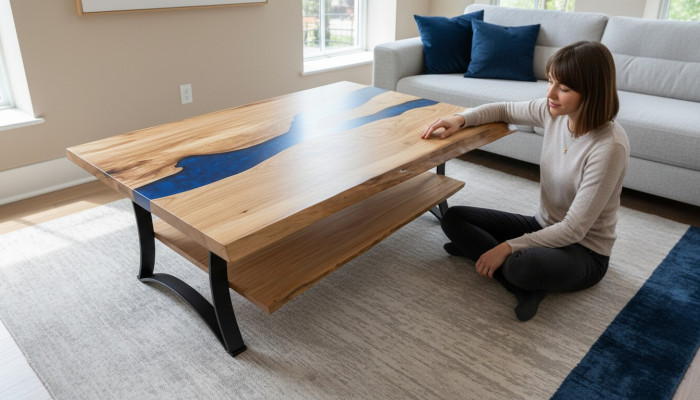 Coffee Table River Table Real Wood River Table Epoxy Resin Solid Tables