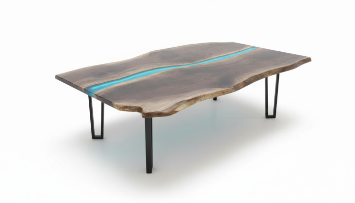 Table dining table tables epoxy resin epoxy solid design furniture 240x100 genuine wood