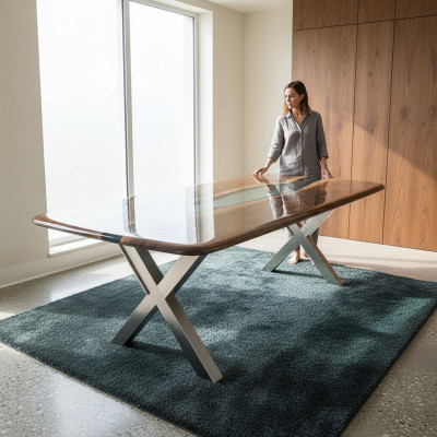 Coffee table epoxy resin table wood handmade tables solid furniture resin