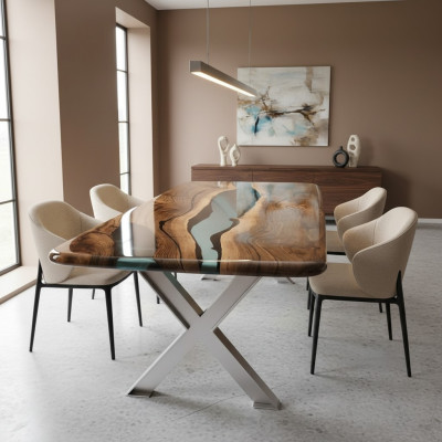 Coffee table epoxy resin table wood handmade tables solid furniture resin