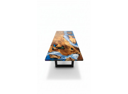 Dining table design, resin table, modern tables, sea river furniture, 220x90 epoxy ocean.