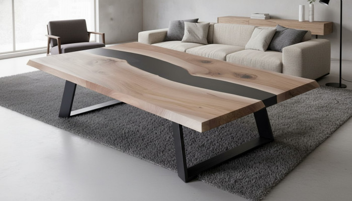 Epoxy resin table wood coffee table handmade solid living room furniture