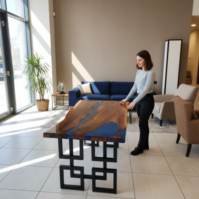 Blue River Coffee Table Genuine Wood River Table 140x80 Tables