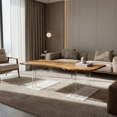 River table epoxy resin coffee table solid wood tables 120x60 river table