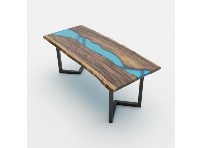 Coffee Table River Table Solid Wood Tables 100x50 River Table Sea Waterfall