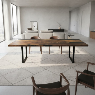Epoxy Resin Dining Table River Table 260x90 New Solid Real Wood Tables