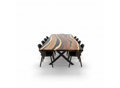Conference Discussion River Table Real Solid Wood Epoxy Resin Tables