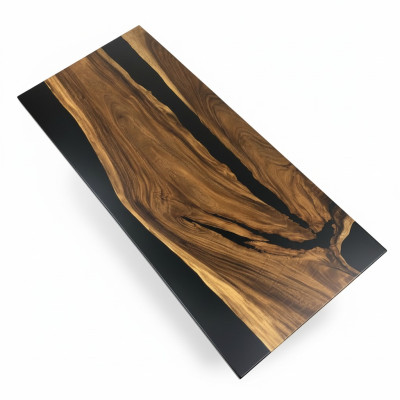 Dining Table Black River Table Real Wood 220x95 Tables Epoxy Resin New