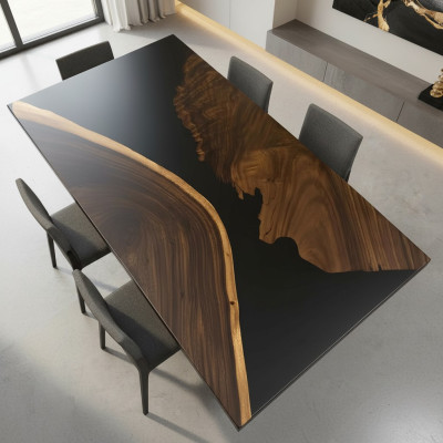 Dining Table River Table Real Decorative Wood Solid Epoxy Resin Tables