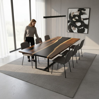 Epoxy resin dining table real solid wood furniture waterfall epoxy table 200x90 New
