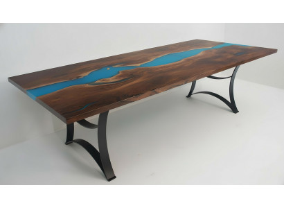 Dining table, epoxy resin tables, real wood, solid furniture, epoxy table, waterfall, new