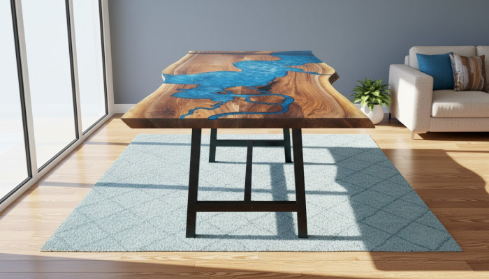 Waterfall table epoxy resin dining table real wood solid furniture epoxy table new