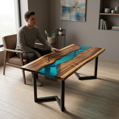 Side table epoxy resin table coffee table handmade coffee table 120x60cm