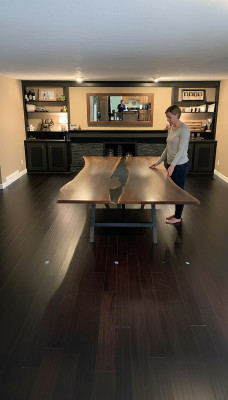 Solid wood furniture dining table epoxy resin real epoxy table casting resin waterfall