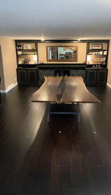 Solid wood furniture dining table epoxy resin real epoxy table casting resin waterfall