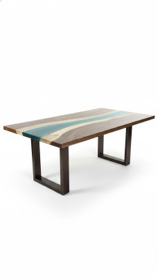 Table dining table tables epoxy resin real epoxy wood solid design furniture 240x100