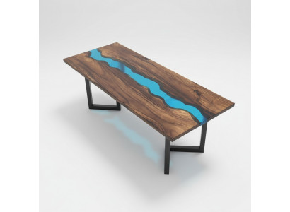 Epoxy Resin River Table Real Solid Wood Blue Water Tables Epoxy Furniture New