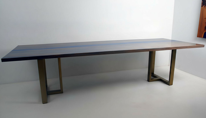 Epoxy resin table dining table real wood solid furniture waterfall epoxy casting resin