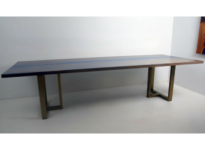 Epoxy resin table dining table real wood solid furniture waterfall epoxy casting resin