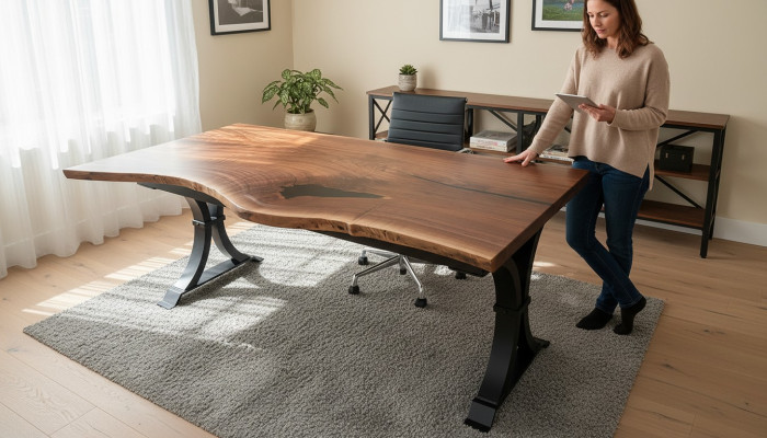 Dining table epoxy resin genuine solid wood furniture waterfall epoxy table 200x90 new